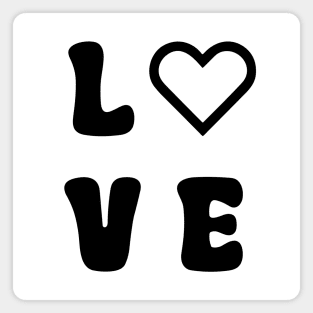 Love Heart Black Magnet